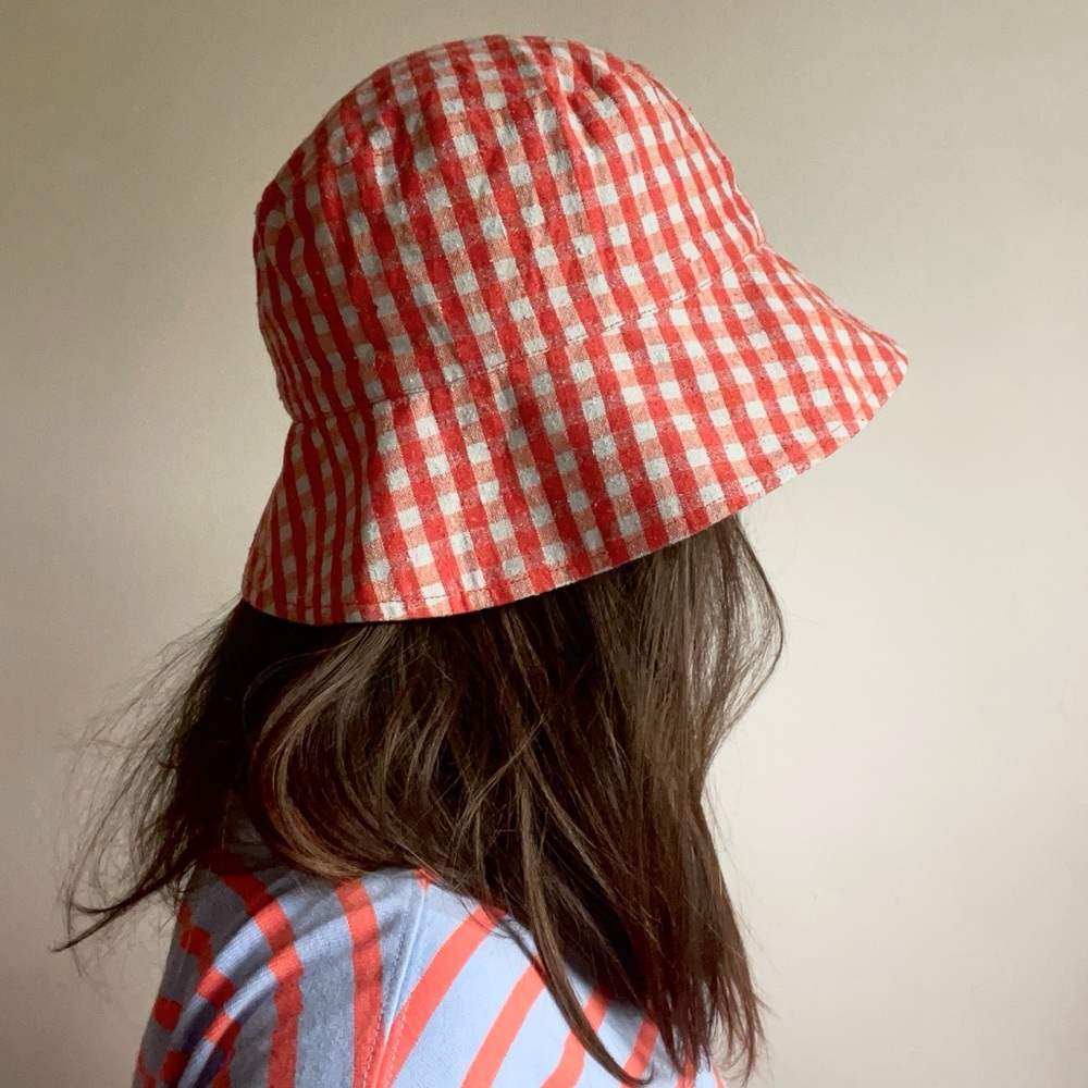 Ali Golden Poppy/Ice Gingham Bucket Hat